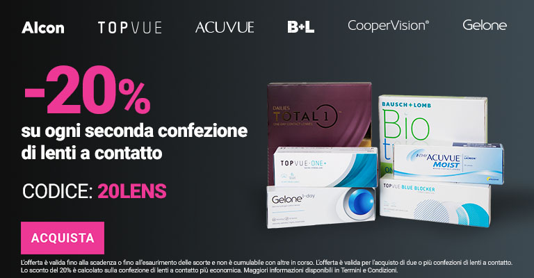 -20% sulla seconda confezione di lenti