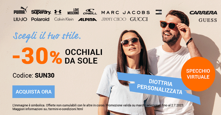 - 30% occhiali da sole