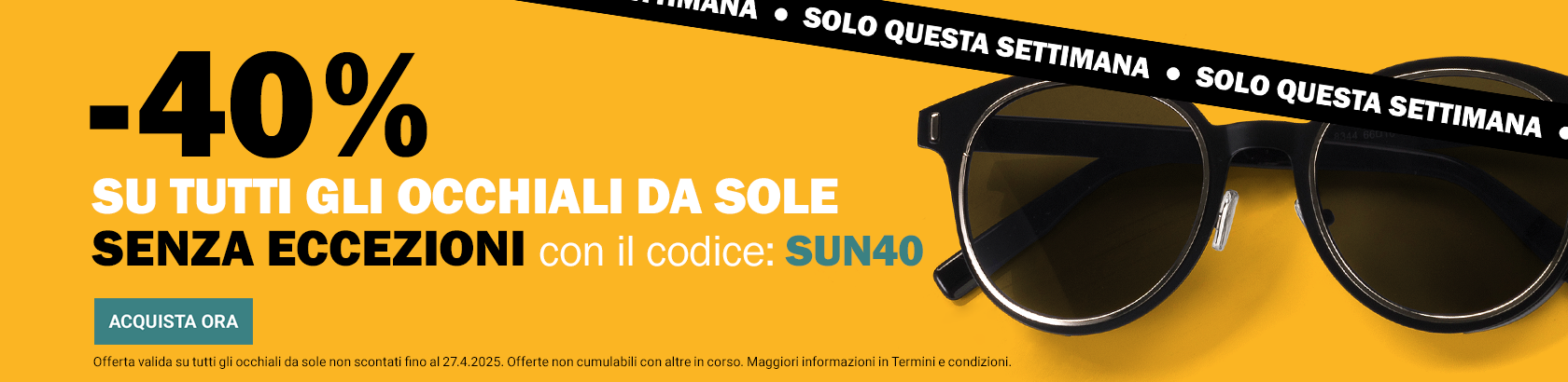 Offerta lampo occhiali da sole