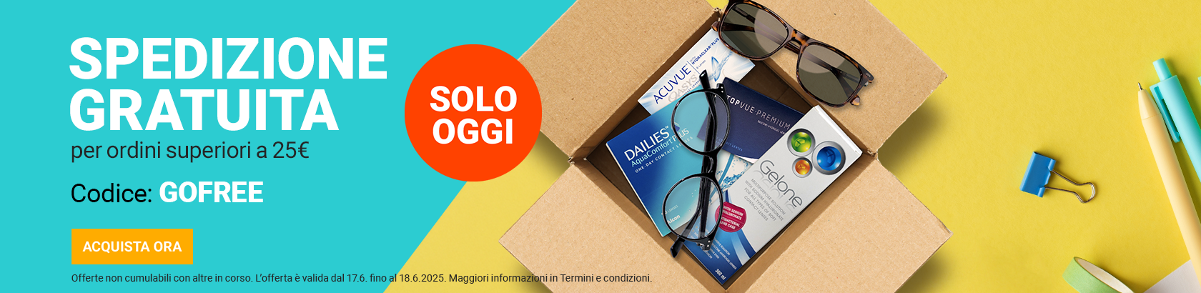 solo oggi spedizione gratuita