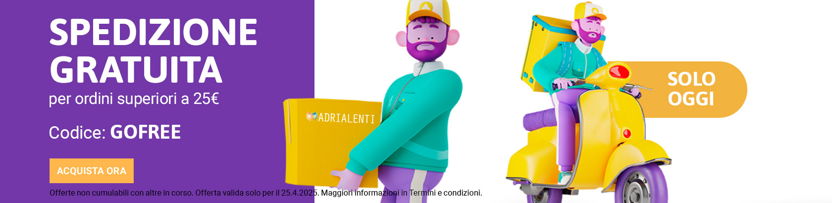 solo oggi spedizione gratuita