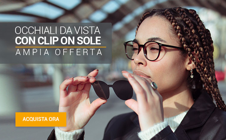 Occhiali da vista con clip on sole