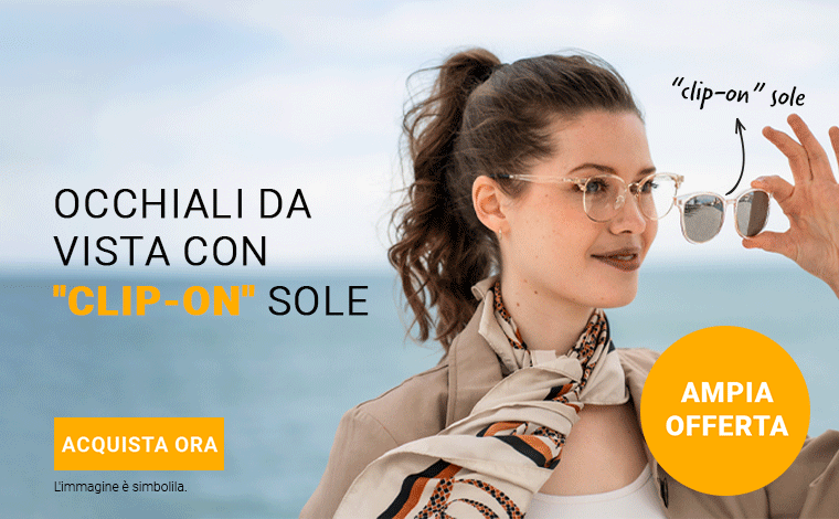 Occhiali da vista con clip on sole
