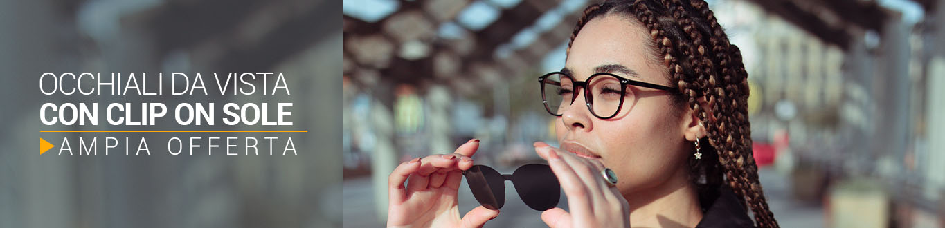 Occhiali da vista con clip on sole