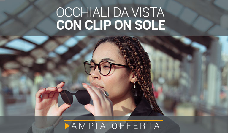 Occhiali da vista con clip on sole