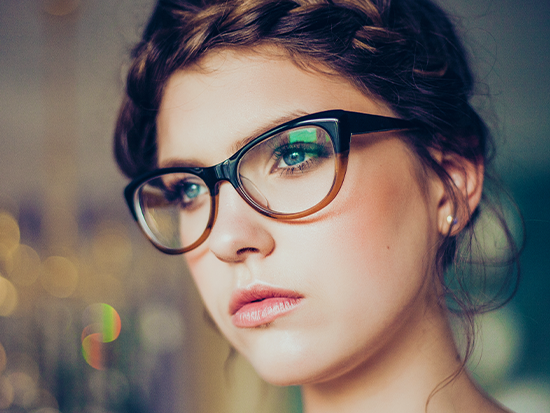 cat-eye glasses